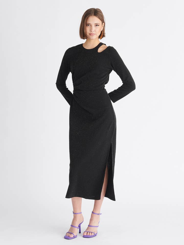 Paisie – Großhandel Kleid – Damen – Glitzerndes Kleid mit Ausschnitt3