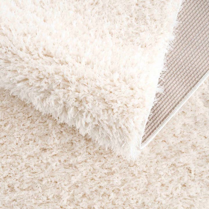 Hauteloom - Wholesale Area Rug - Faina Solid Cream Shag Rug Washable9