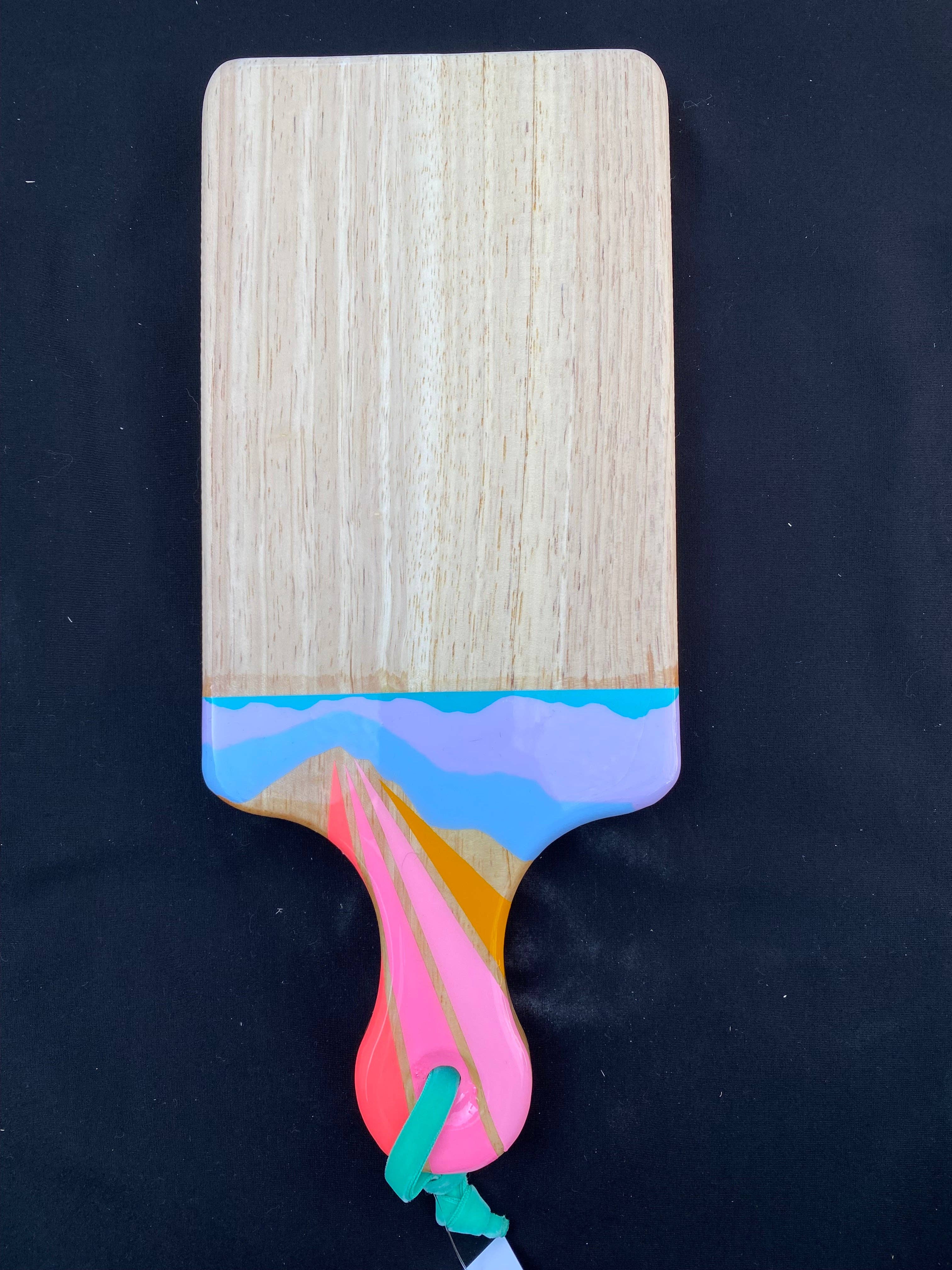 Artifacts of Joy - Wholesale Cheese Board - Charcuterie Board + Cheese Board + Cutting Board Pink Rainbow Sky Over Misty Mountains1