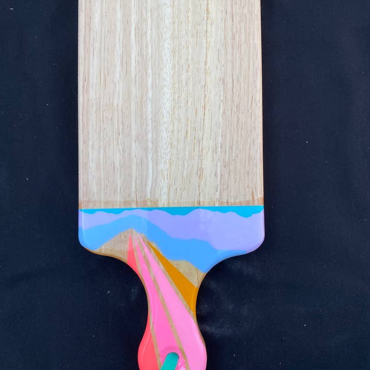 Artifacts of Joy - Wholesale Cheese Board - Charcuterie Board + Cheese Board + Cutting Board Pink Rainbow Sky Over Misty Mountains1