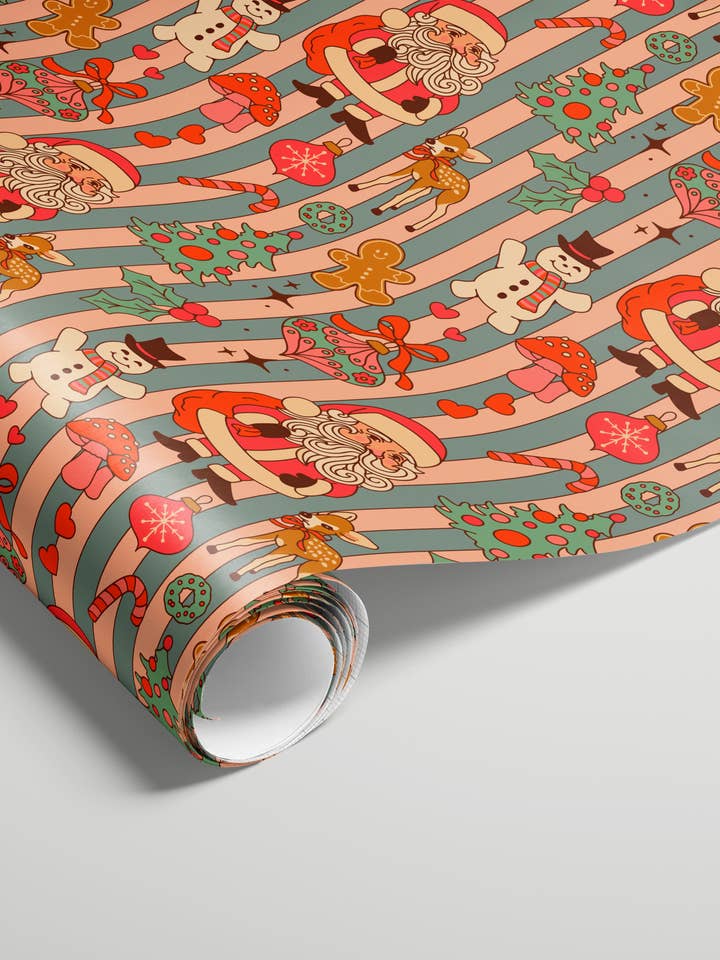 Vintage Christmas Wrapping Paper Sheets for wholesale by Kira Cyan