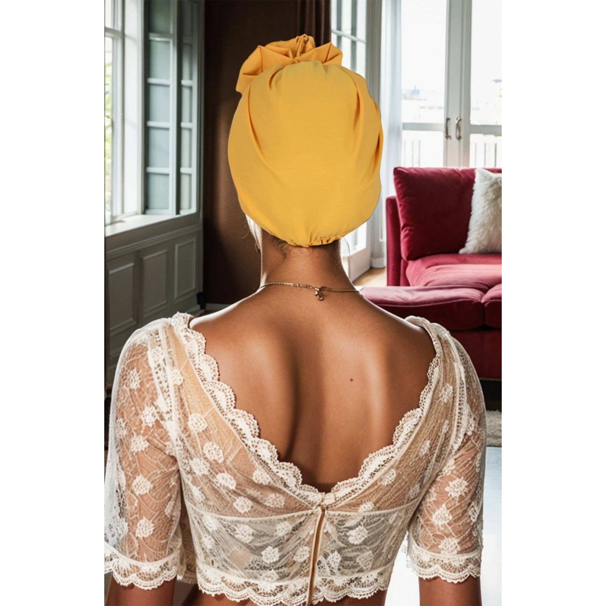 AK Brand - Wholesale Fashion Headband - Women's - Vintage Turban Headwrap with Large Bow Stretch Headscarf4