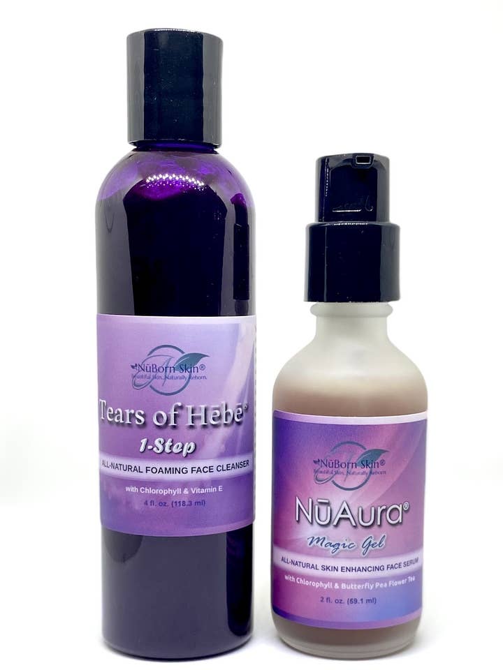 “Gel-n-Foam” All-Natural Face Serum & Cleanser Set for wholesale by NūBorn Skin