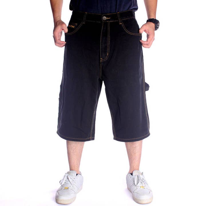Men's Loose Fit Street Dance Cargo Denim Shorts for wholesale by SALINA TRADING INC