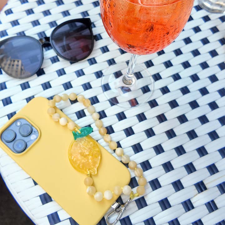 Solar Eclipse - Wholesale Phonecase Strap - Hand-painted Lemon Gemstone Bracelet Phone Chain2