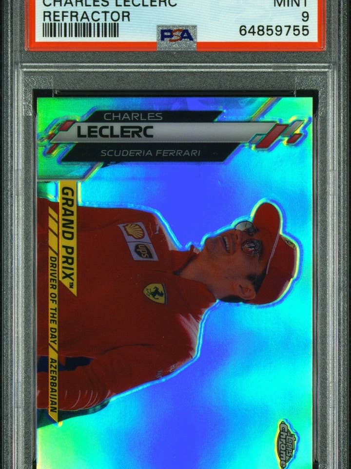 2020 Topps Chrome Formula 1 #157 Charles Leclerc Refractor PSA 9 per la vendita all'ingrosso da parte di Chronic Cards