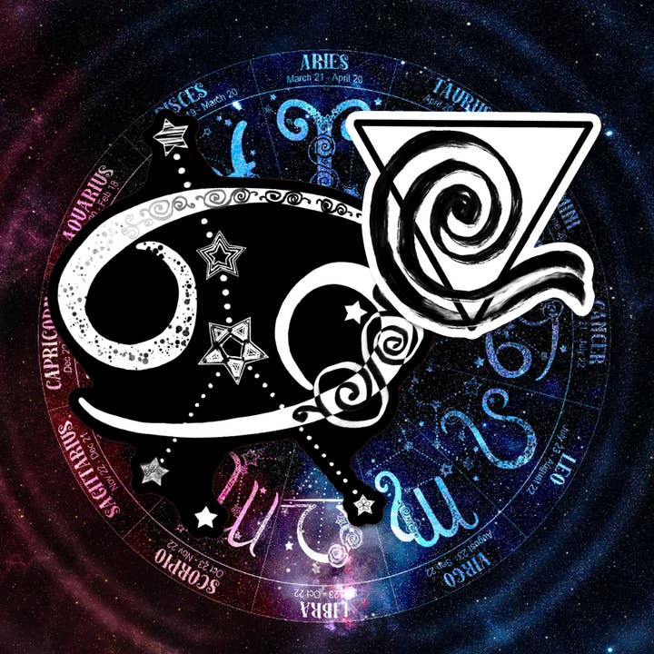 Katekreates - Wholesale Sticker - Cancer Symbol & Water Element Stickers, Zodiac Sticker1