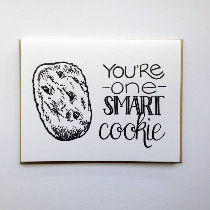 You're One Smart COOKIE Carte de vœux lettrée à la main pour la vente par Henson Handmade