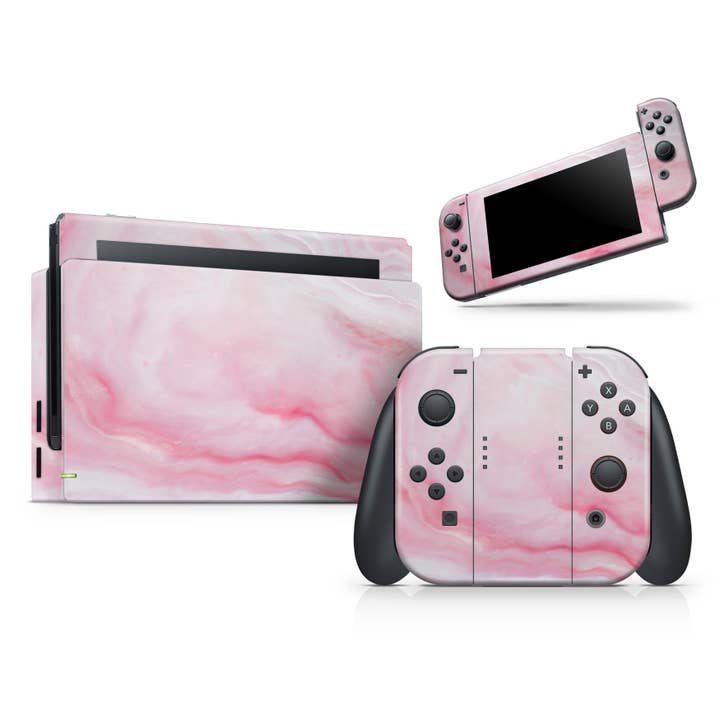 Marbleized Pink Paradise V4 Kit Nintendo Switch Console por atacado de DesignSkinz