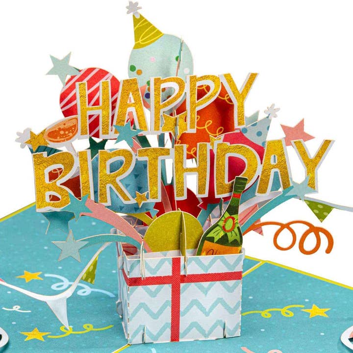 Happy Birthday Box Pop Up Card for wholesale by Paper Love