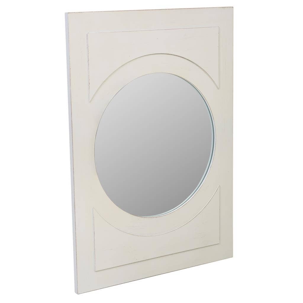 Creaciones Meng – wholesale Wall mirror – Rectangular wooden mirror with round glass0