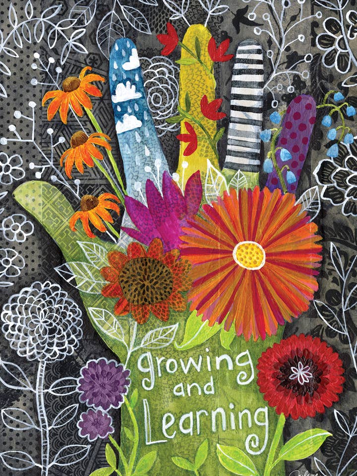 Growing & Learning greeting card for wholesale by Julene Ewert