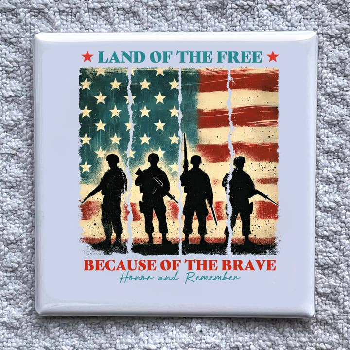 Land der Freien Rem 2x2" Magnet-Handgefertigter Kühlschrank Patriotismus für den Großhandel von Made With Aloha Magnets,llc