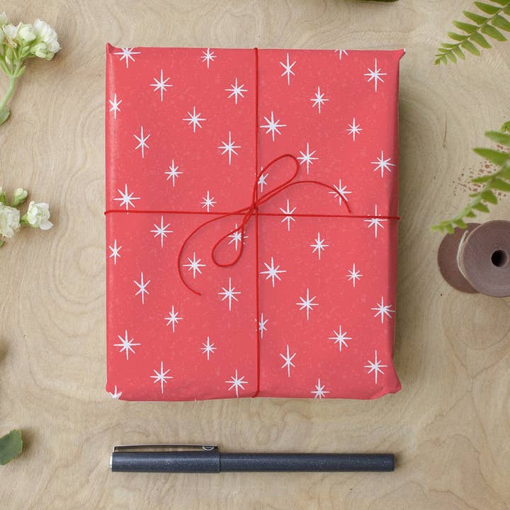 Hojas de papel de regalo de estrellas atómicas para venta al por mayor de Oh So Nice Design Co.