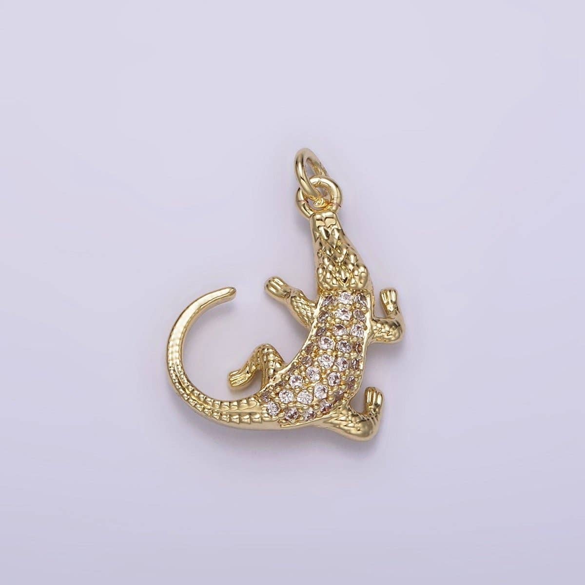 Aim Eternal - Wholesale Individual Charm/Pendant - 14K Gold Filled Alligator Crocodile Lizard Animal Micro Paved CZ Charm | AG2570
