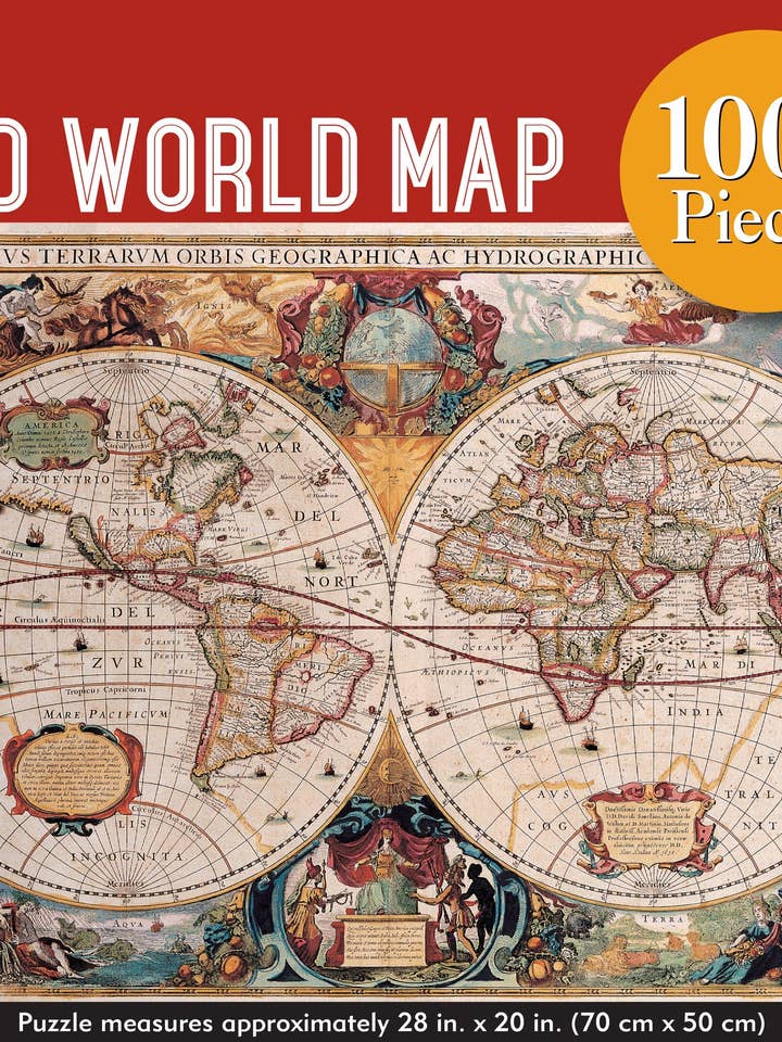 Old World Map 1000 Piece Jigsaw Puzzle for wholesale by Peter Pauper Press