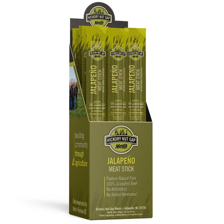 Hickory Nut Gap Jalapeno Meat Stick, (4x24 Ct) for wholesale by Hickory Nut Gap