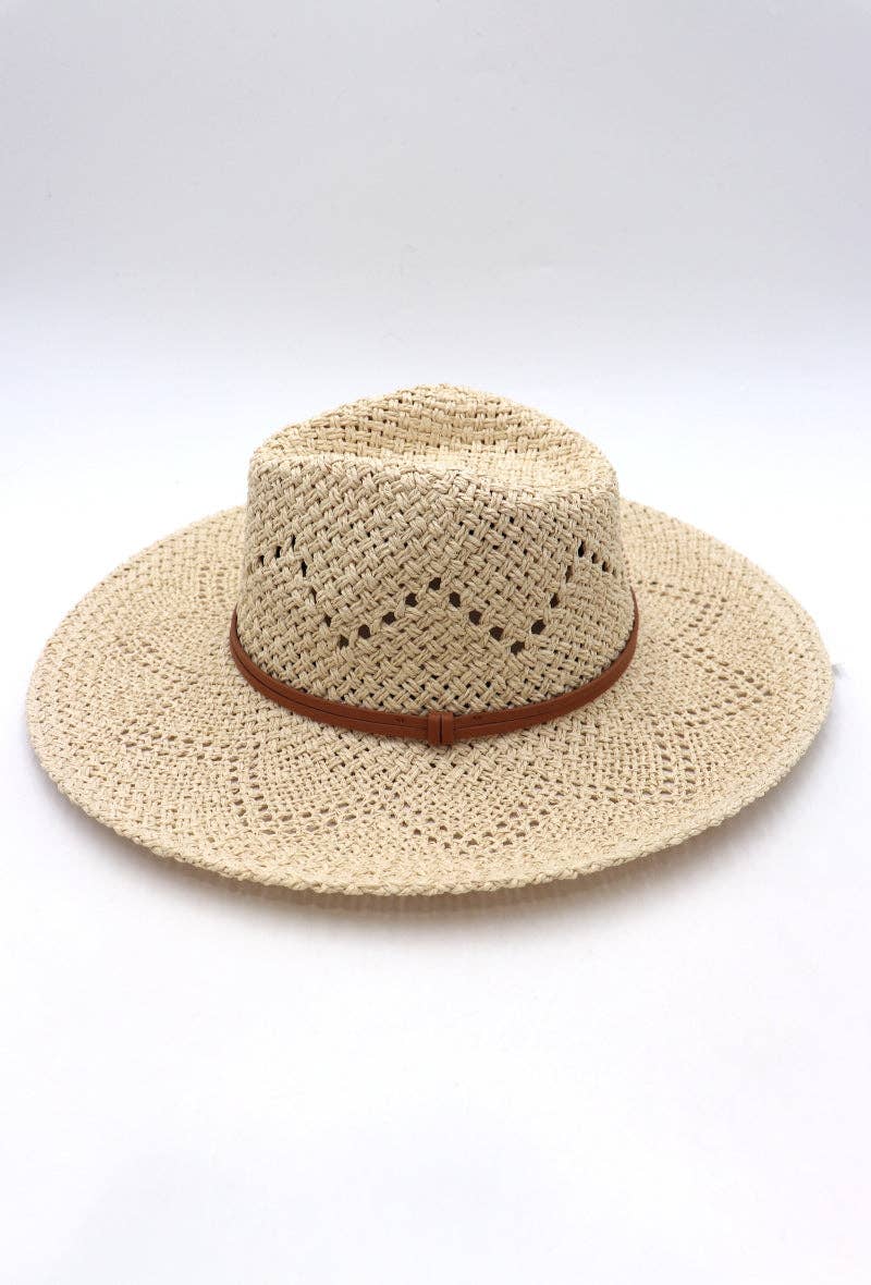 LIL' MOON - Wholesale Strohoed - Dames - Lichte fedora-hoed met brede rand, verstelbaar één maat5