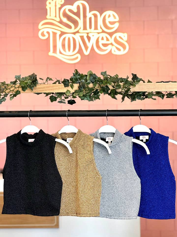 IST1204A Iris Lurex Top Royal for wholesale by If She Loves