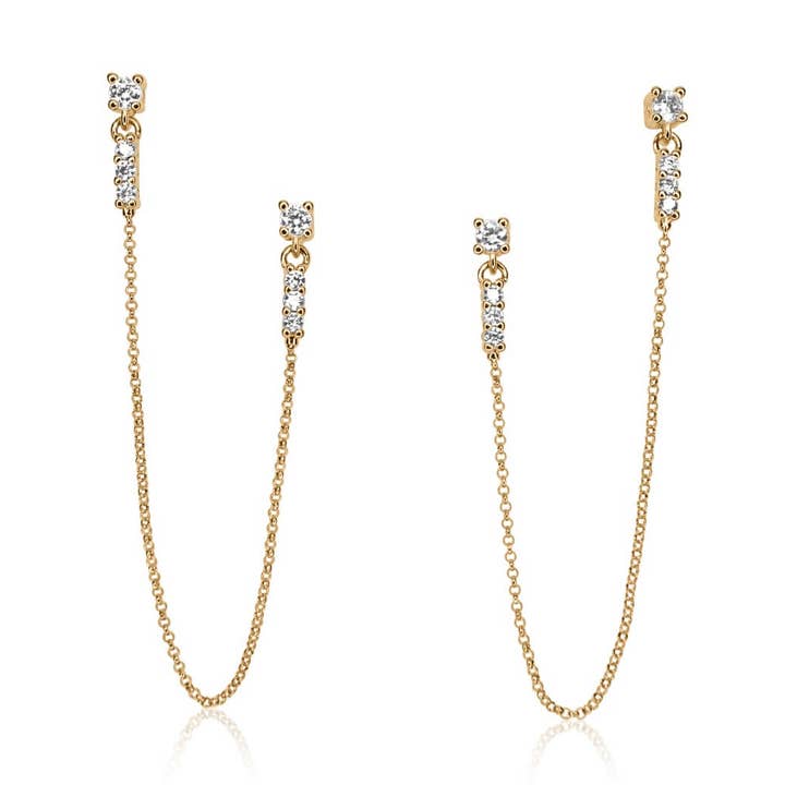 Brincos de Corrente de Diamante "Drop em' Like They're Hot" por atacado de Nomie