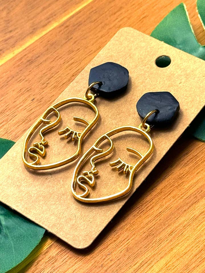 Golden Gemini Earrings for wholesale by Gyal Bashy