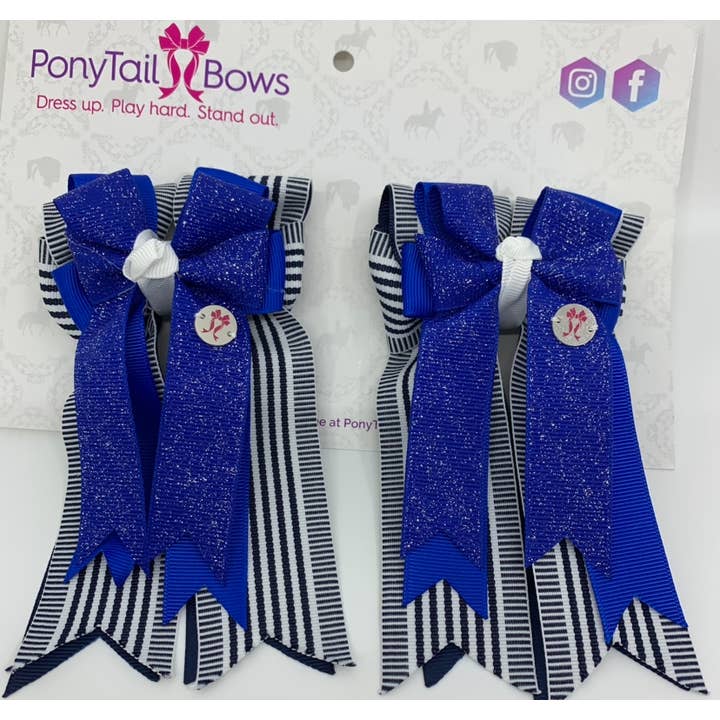 Kat Blue PonyTail Bows for wholesale by PonyTail Bows