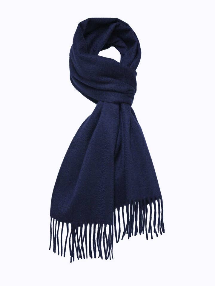 Navy Cashmere Tørklæde Vævet Plain for engroshandel hos Hommard