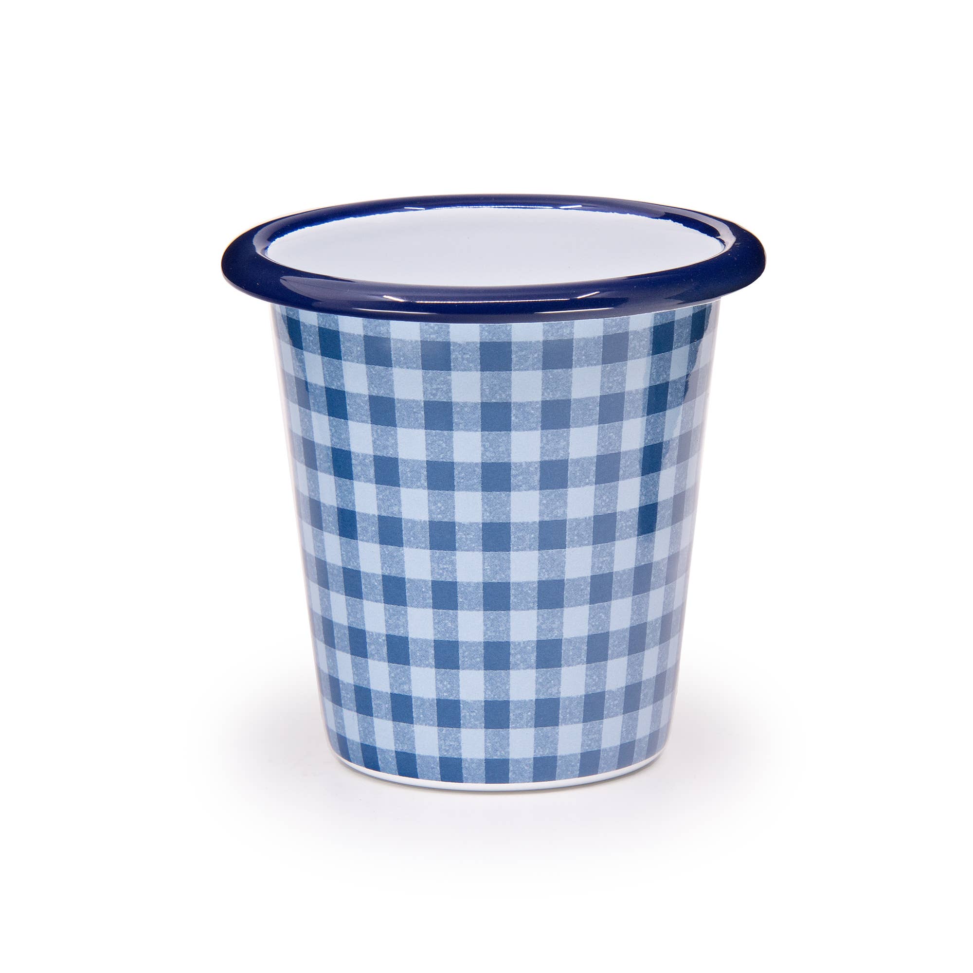 Crow Canyon Home - Wholesale Drinking Glass/Cup - Max Humphrey x CCH Plaid Enamelware 10 oz Short Tumbler3