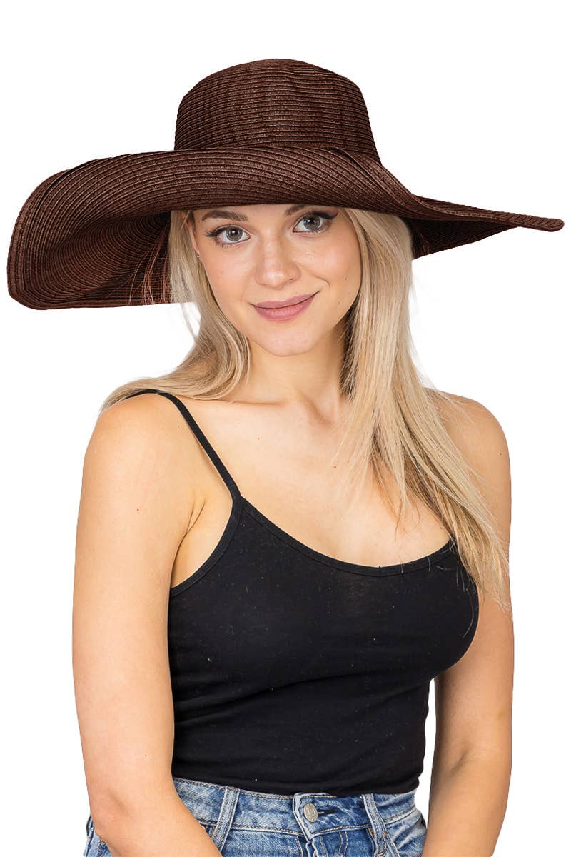 Cap Zone - Wholesale Straw Hat - Women's - Wire Brim Straw Beach Sun Hat5