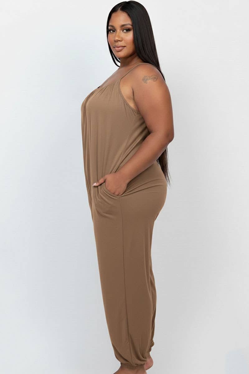 CAPELLA APPAREL - Wholesale Jumpsuit - Women's - Plus Size Sleeveless Jogger Jumpsuit17