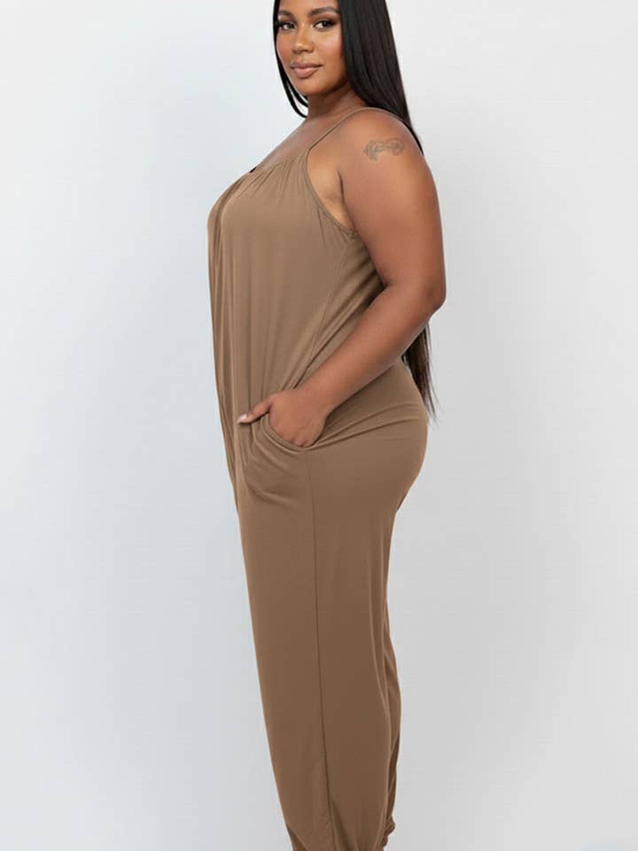 CAPELLA APPAREL - Wholesale Jumpsuit - Women's - Plus Size Sleeveless Jogger Jumpsuit17