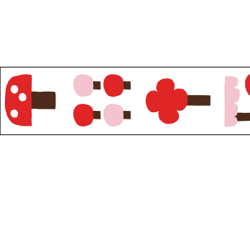 Kinshipped - Wholesale Washi Tape - Pink Trees Mushroom 50m Paper Tape1