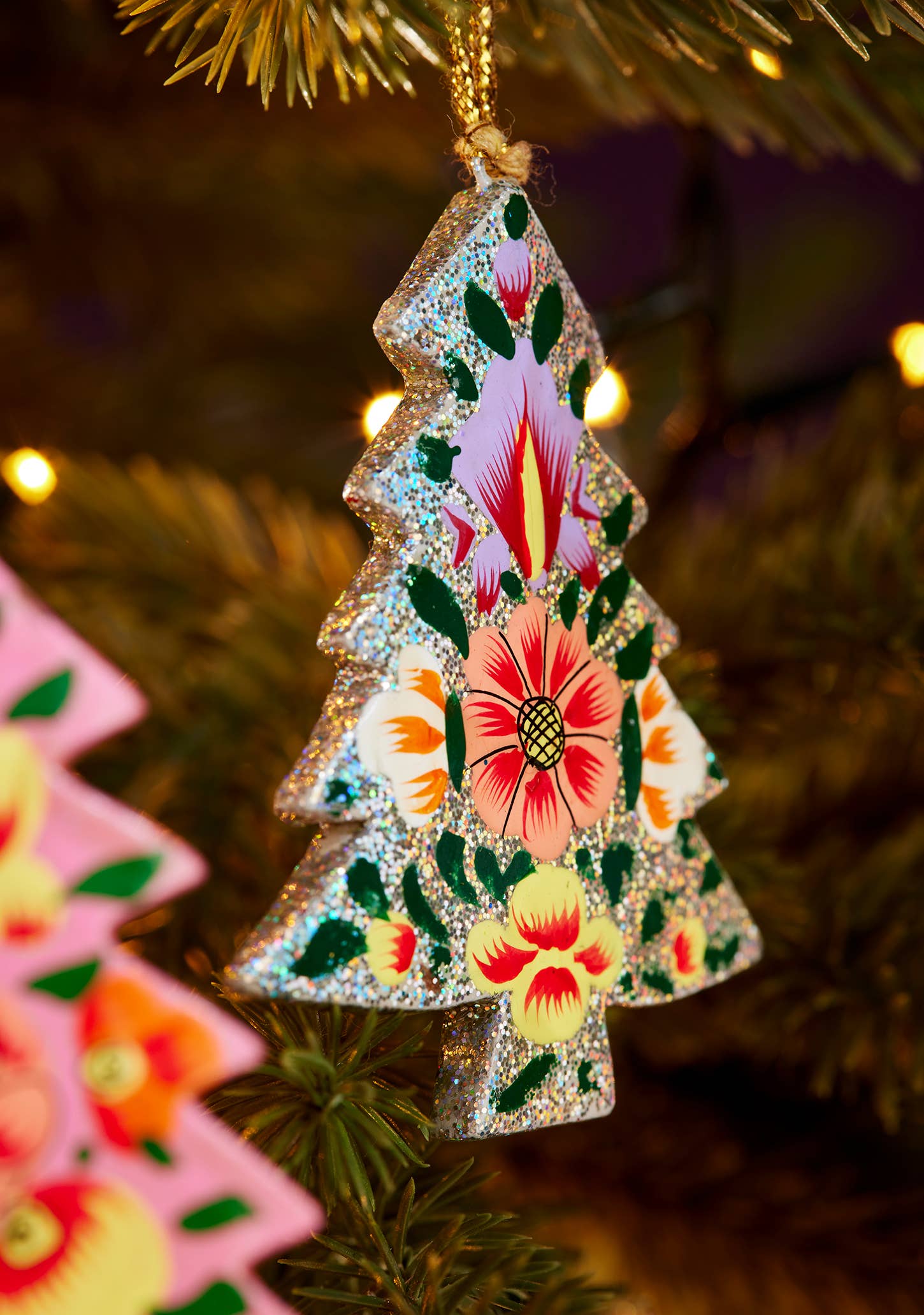Namaste - Wholesale Christmas decoration - Kashmiri Floral Tree Handpainted Christmas Decoration2
