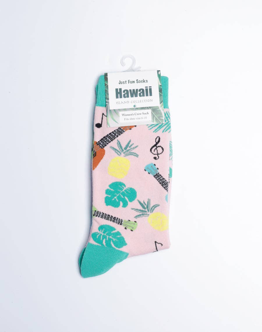 Just Fun Socks - Vente Chaussettes – femme - Chaussettes Tropical Ukulele Crew pour femmes5