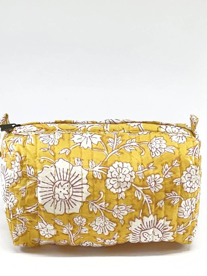 Toilettas - Goudgeel - Blokprint voor wholesale door Kirei