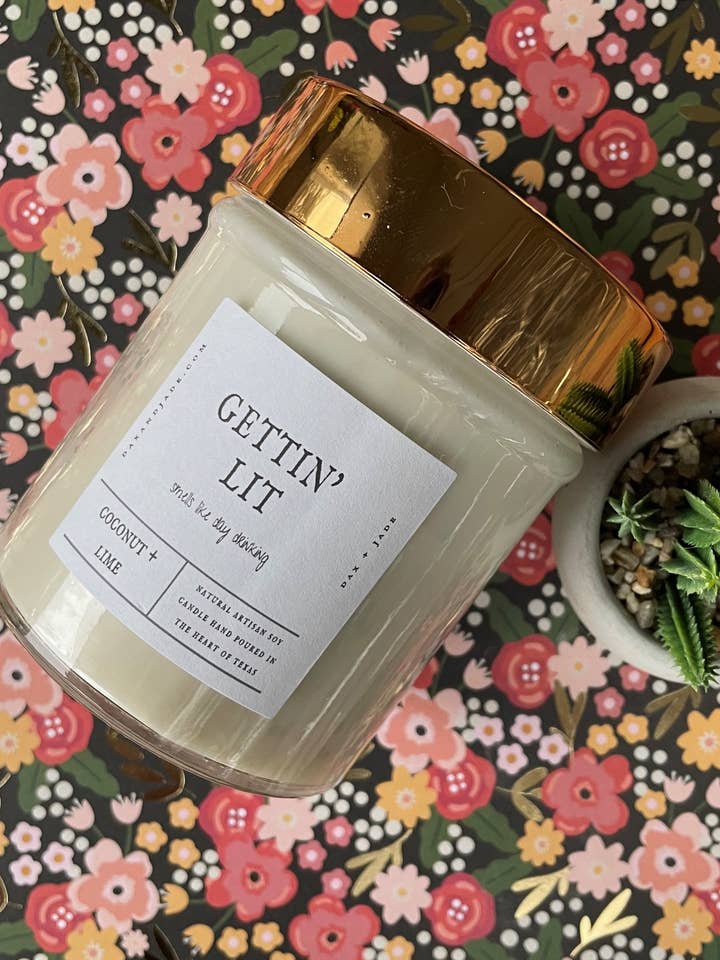 Bougie de soja Gettin Lit - Noix de coco+citron pour la vente par dax + jade