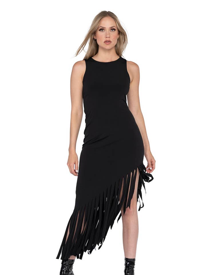 Débardeur à double couche à franges pour la vente par Eva Varro