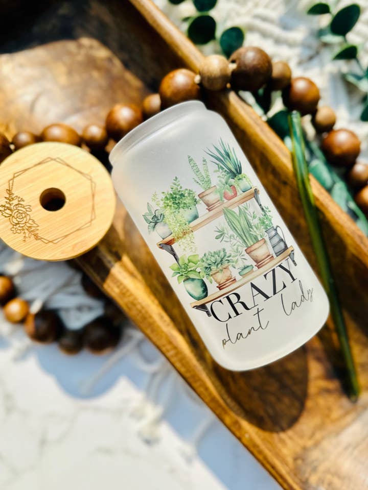 Crazy Plant Lady copo de cerveja de sublimação 16oz por atacado de Bonita Bella Creations