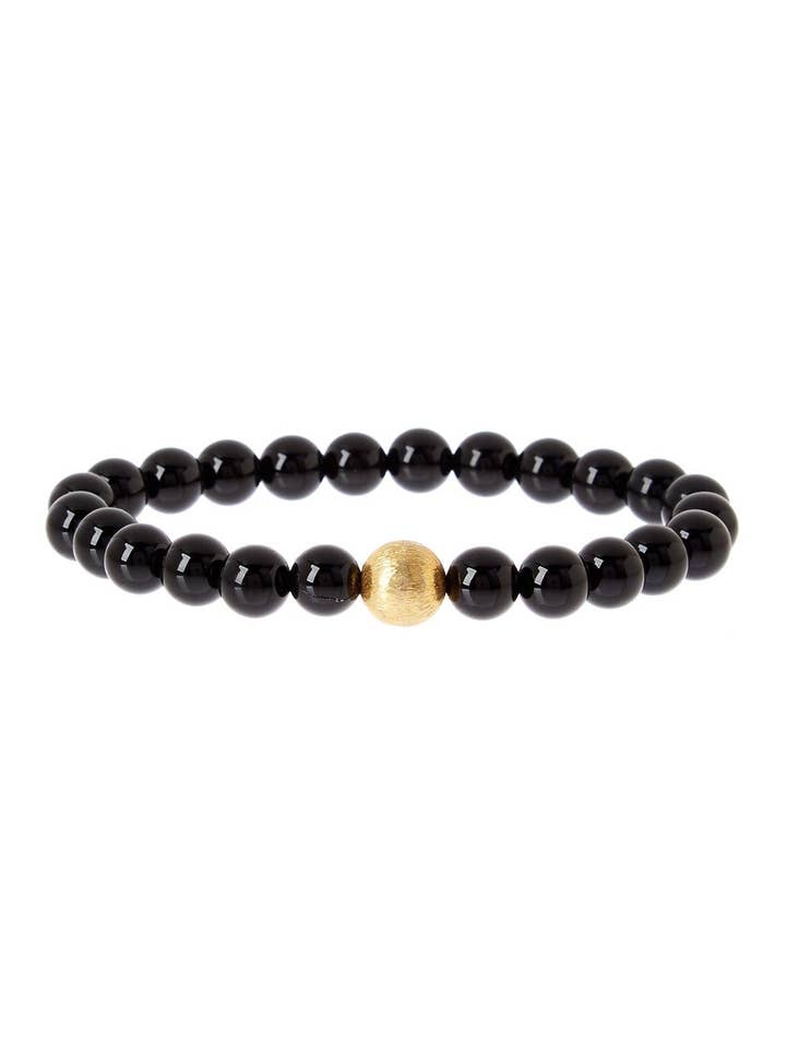 18k mattes vergoldetes Onyx-Armband für den Großhandel von Stephen Oliver