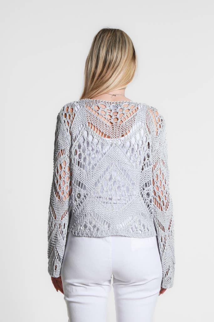 TINA Stephens Italy/Tees By Tina - Vente Cardigan – femme - Boléro Kandra en tricot ouvert à nouer sur le devant (CLS303)25