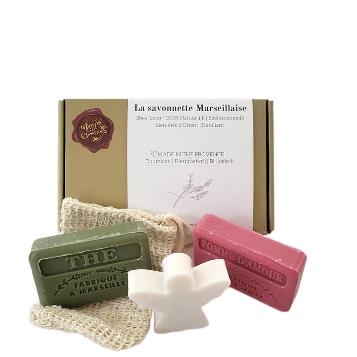 Savons.nl - Savon de marseille distributeur – wholesale Presentpåseset/-förpackning – julklapp pomme amour, te, julängel & sisaltvålpåse