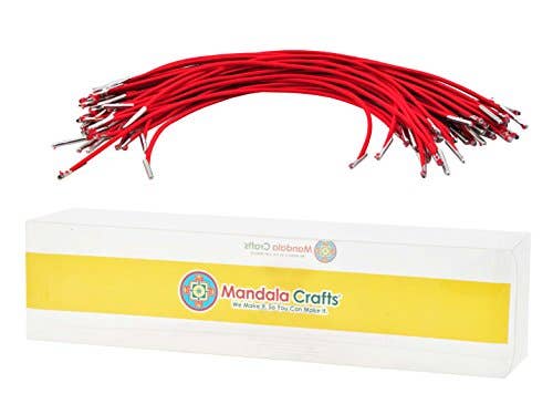 Mandala Crafts - Wholesale Craft Supplies - 9" Red Elastic Barbed Cord Stretch Loop Band 200 PCS3