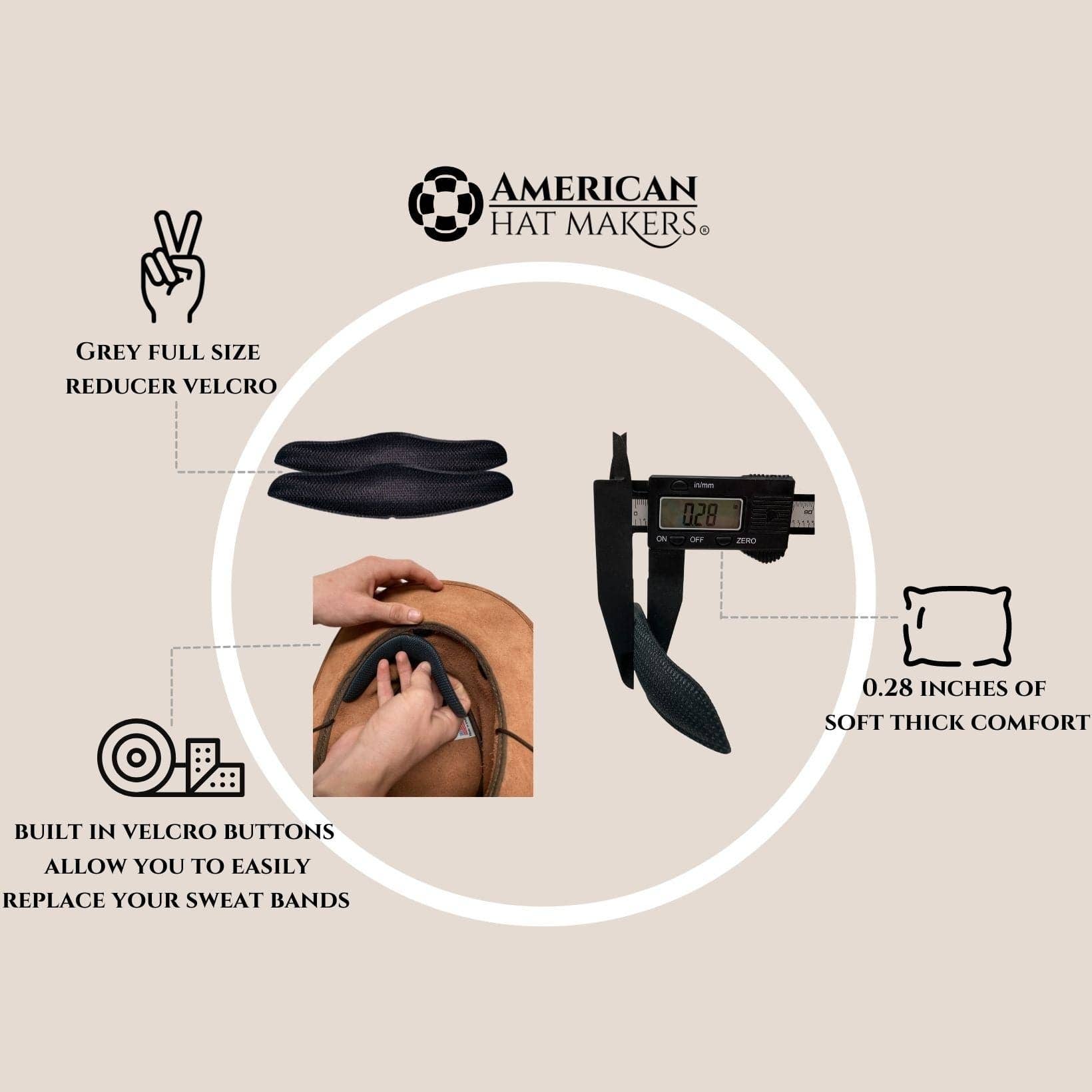 American Hat Makers - Vente Accessoire pour chapeau – femme - Réducteur de taille normale3