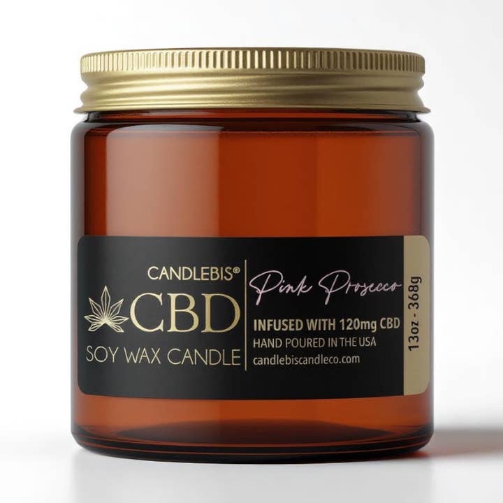 PINK PROSECCO CBD CANDLE for wholesale by Candlebis CBD Candles
