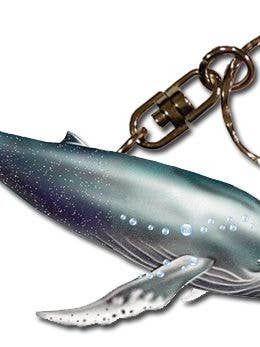 Mammifero megattera portachiavi in legno per la vendita all'ingrosso da parte di Pipsqueak Productions