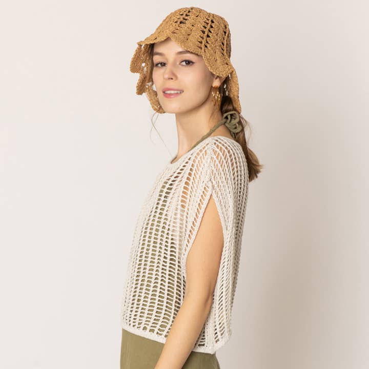 Fashion City - Venta al por mayor Poncho - Mujer - Poncho de verano de ganchillo de color liso2