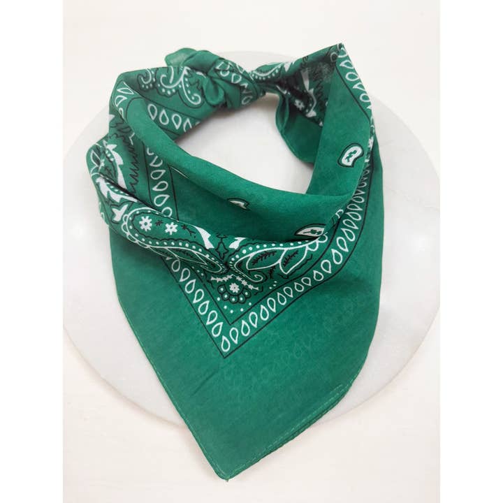 GREEN Pasley Pattern Bandanas for wholesale by Love and Repeat