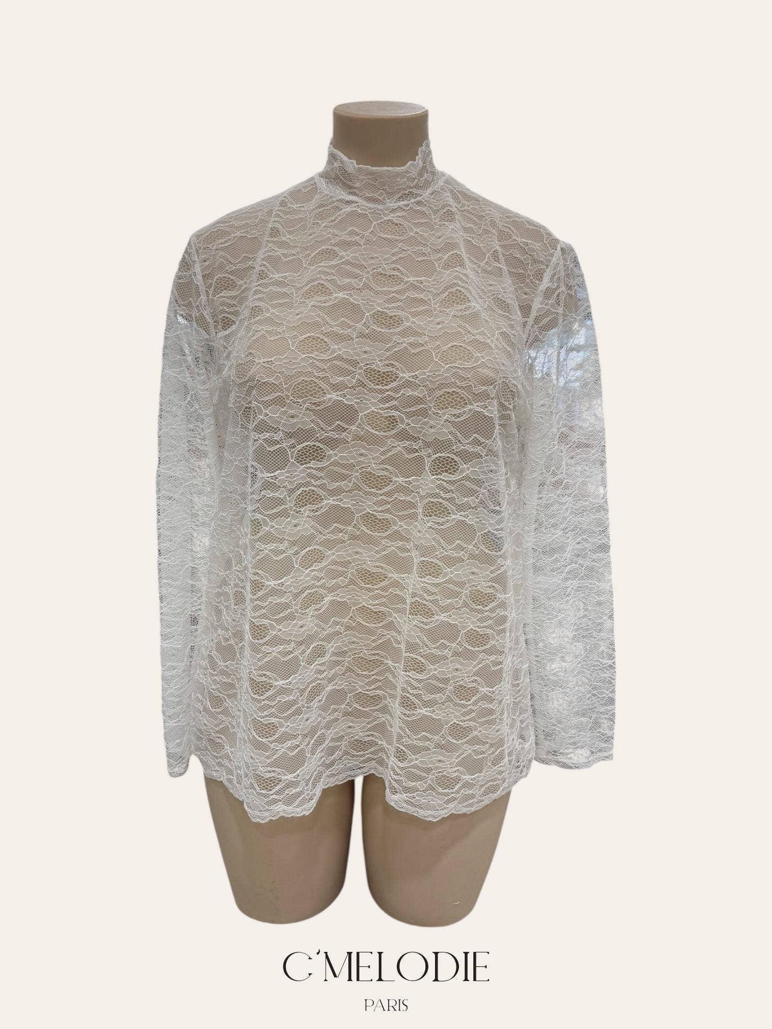 C'MELODIE - Vente Chemisier – femme - Grand Taille - Blouse en dentelle élégante6