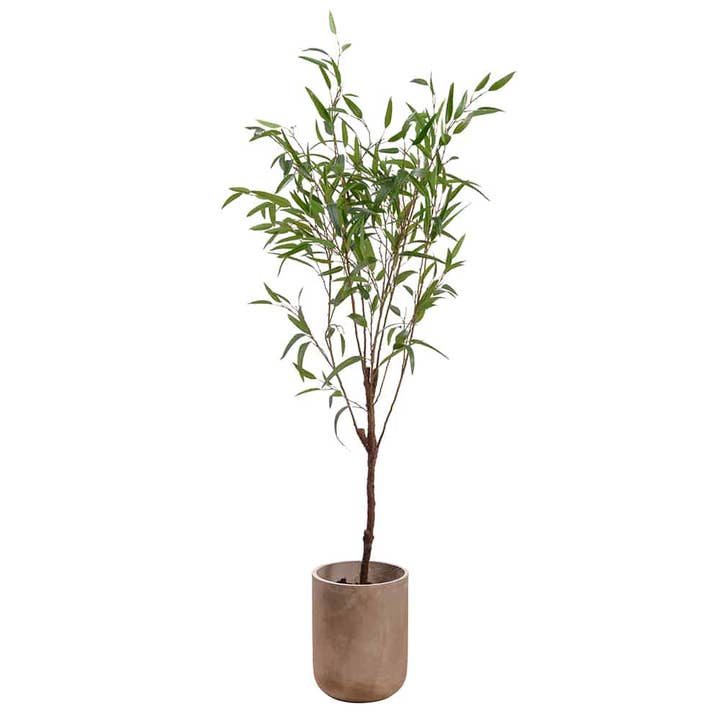 6.5' Bamboo Tree in Cement Planter Green for wholesale by Silk Flower Depot