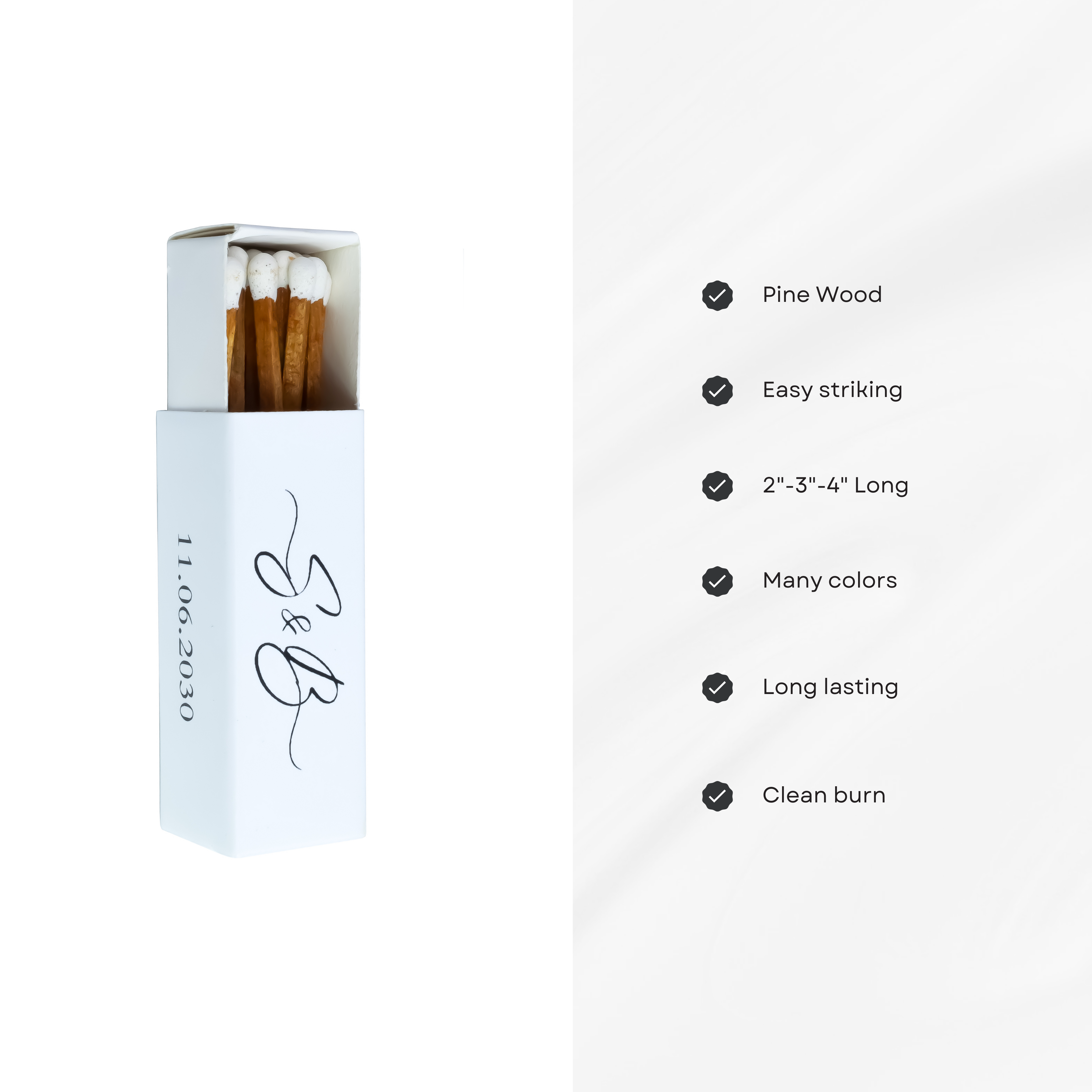 Chandler Studio – Fósforos por atacado – Caixinhas de fósforos personalizadas de 5 cm coloridos para casamento1